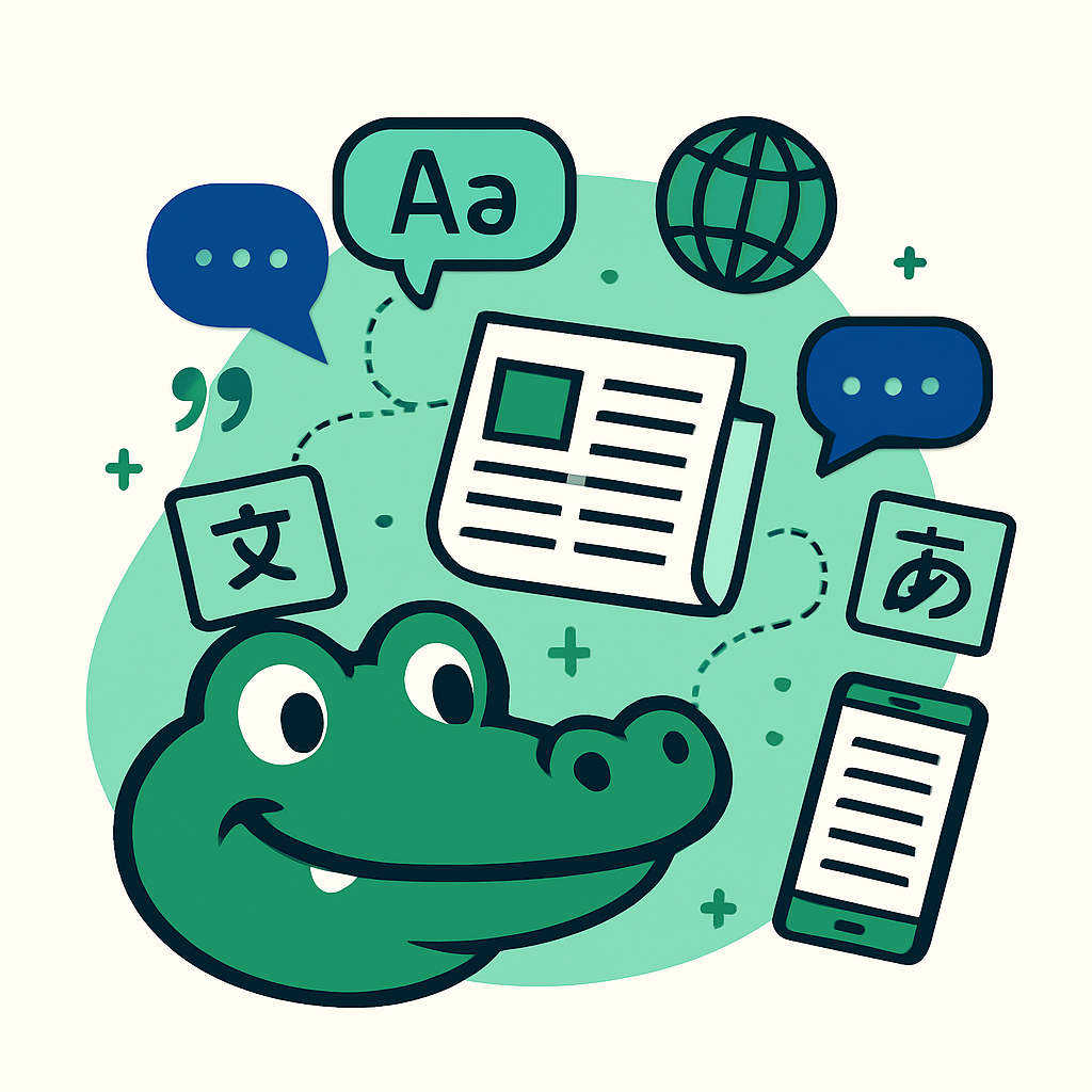 Krokodili landing page graphic